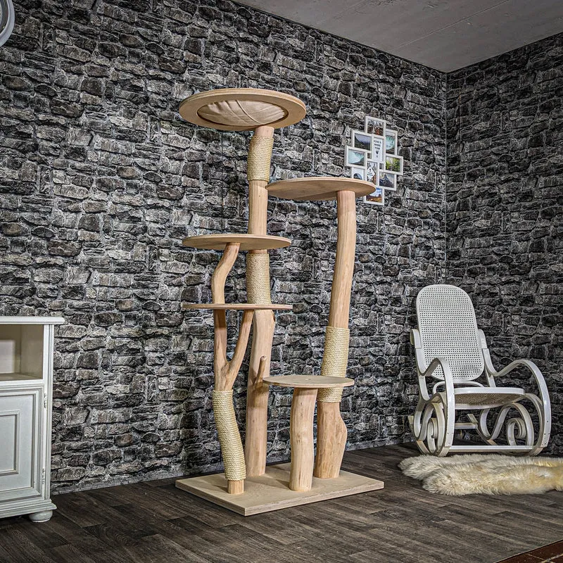Naturkratzbaum 3566 Kratzbaum Natur Holz Design 174 cm hoch Katzenbaum