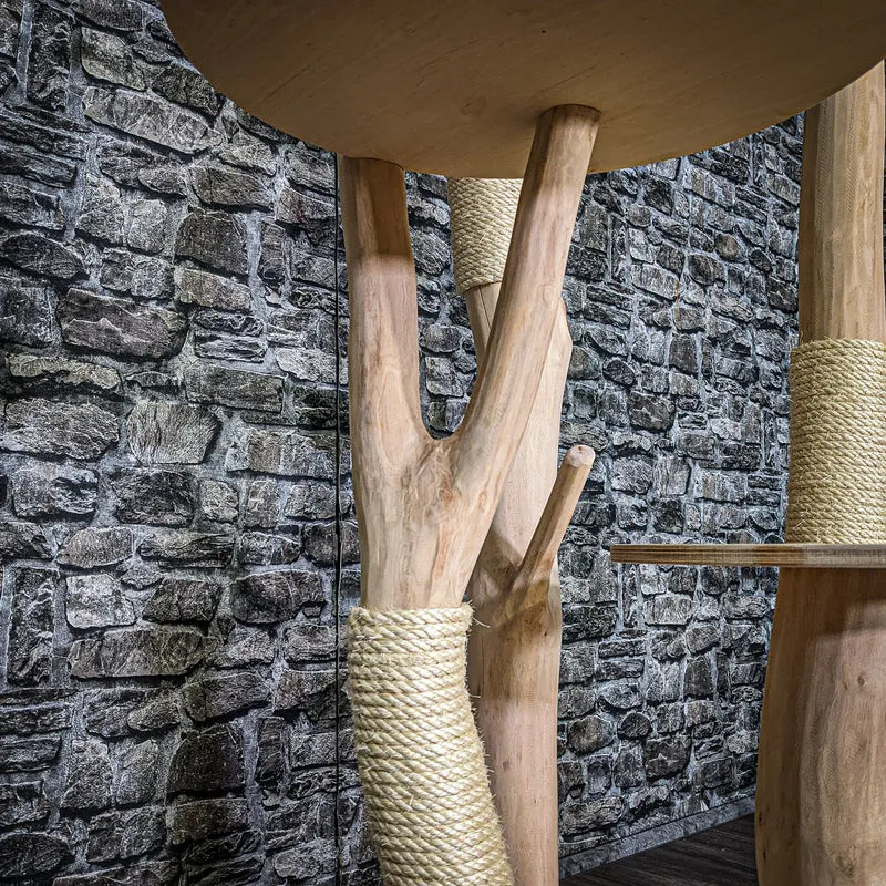 Naturkratzbaum 3566 Kratzbaum Natur Holz Design 174 cm hoch Katzenbaum