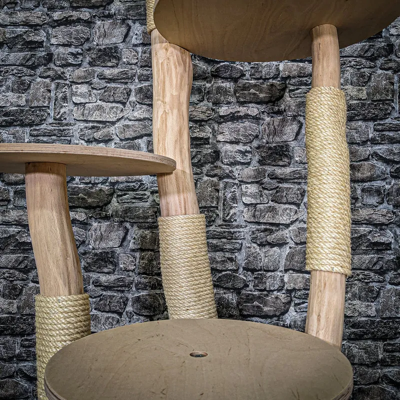 Naturkratzbaum 3564 Kratzbaum Natur Holz Design 144 cm hoch Katzenbaum