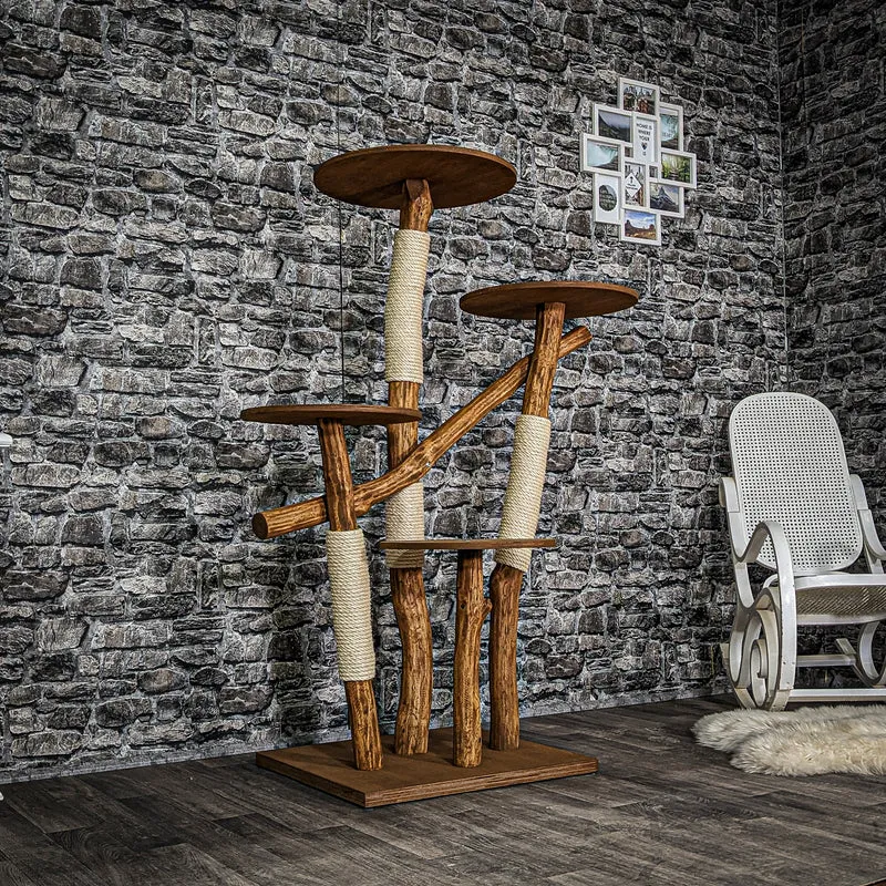 Outdoor Naturkratzbaum 3563 Kratzbaum Natur Holz Design 145 cm hoch Katzenbaum