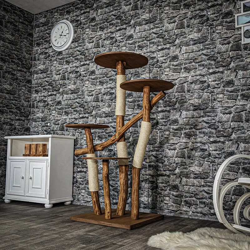Outdoor Naturkratzbaum 3563 Kratzbaum Natur Holz Design 145 cm hoch Katzenbaum