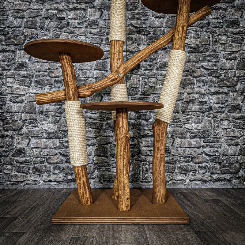 Outdoor Naturkratzbaum 3563 Kratzbaum Natur Holz Design 145 cm hoch Katzenbaum