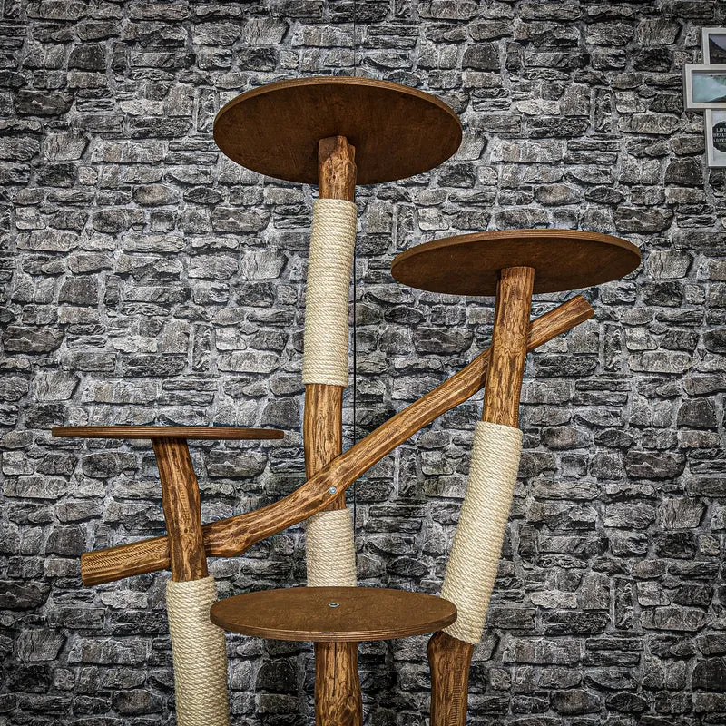 Outdoor Naturkratzbaum 3563 Kratzbaum Natur Holz Design 145 cm hoch Katzenbaum