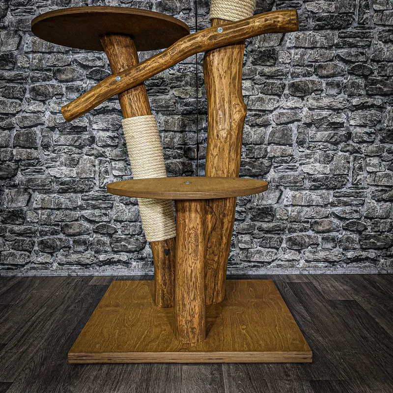 Outdoor Naturkratzbaum 3562 Kratzbaum Natur Holz Design 135 cm hoch Katzenbaum