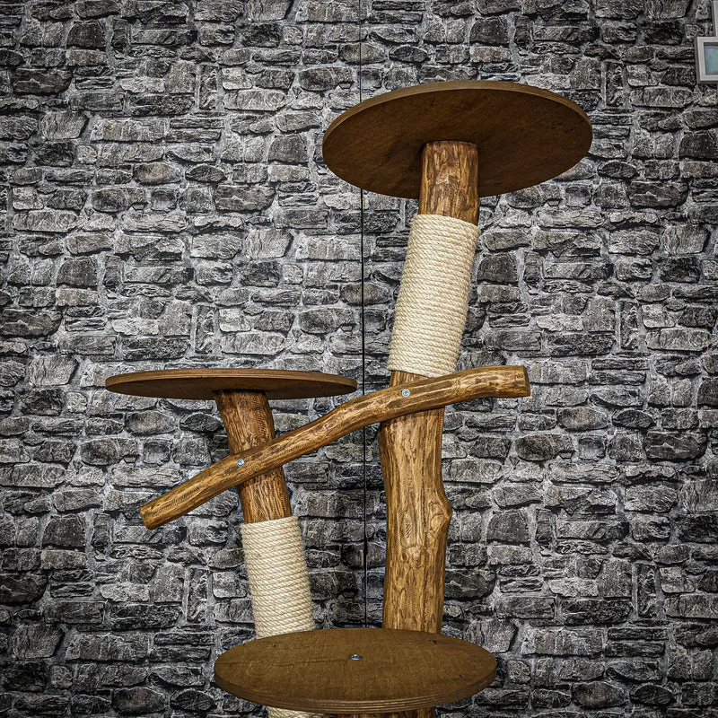 Outdoor Naturkratzbaum 3562 Kratzbaum Natur Holz Design 135 cm hoch Katzenbaum