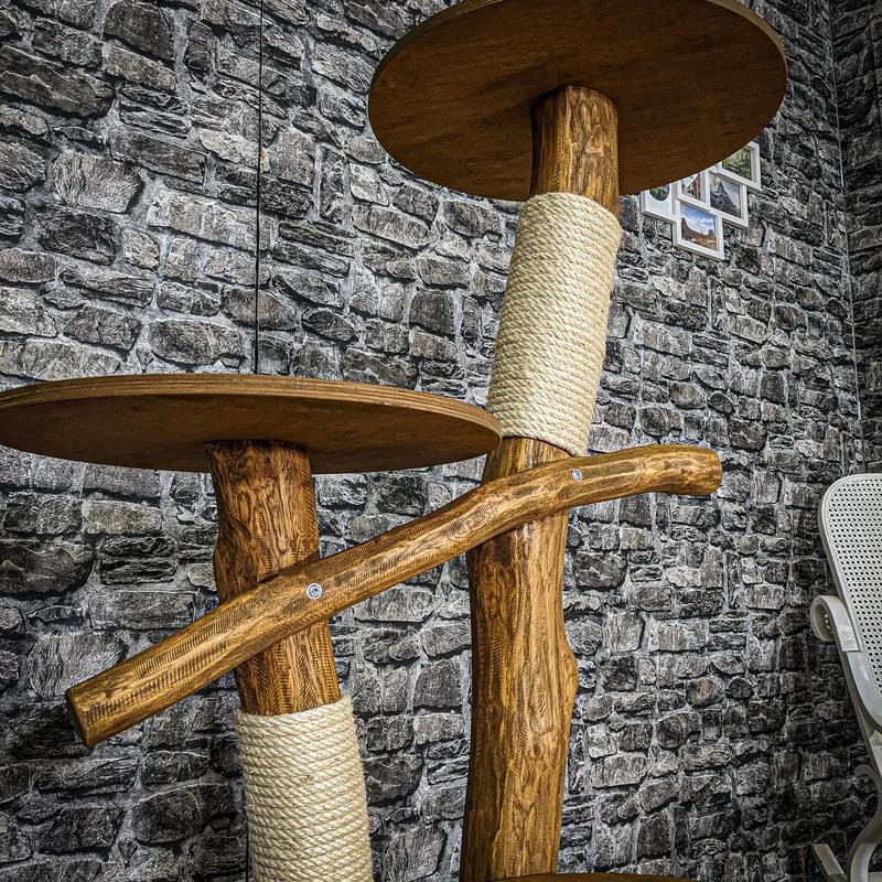 Outdoor Naturkratzbaum 3562 Kratzbaum Natur Holz Design 135 cm hoch Katzenbaum