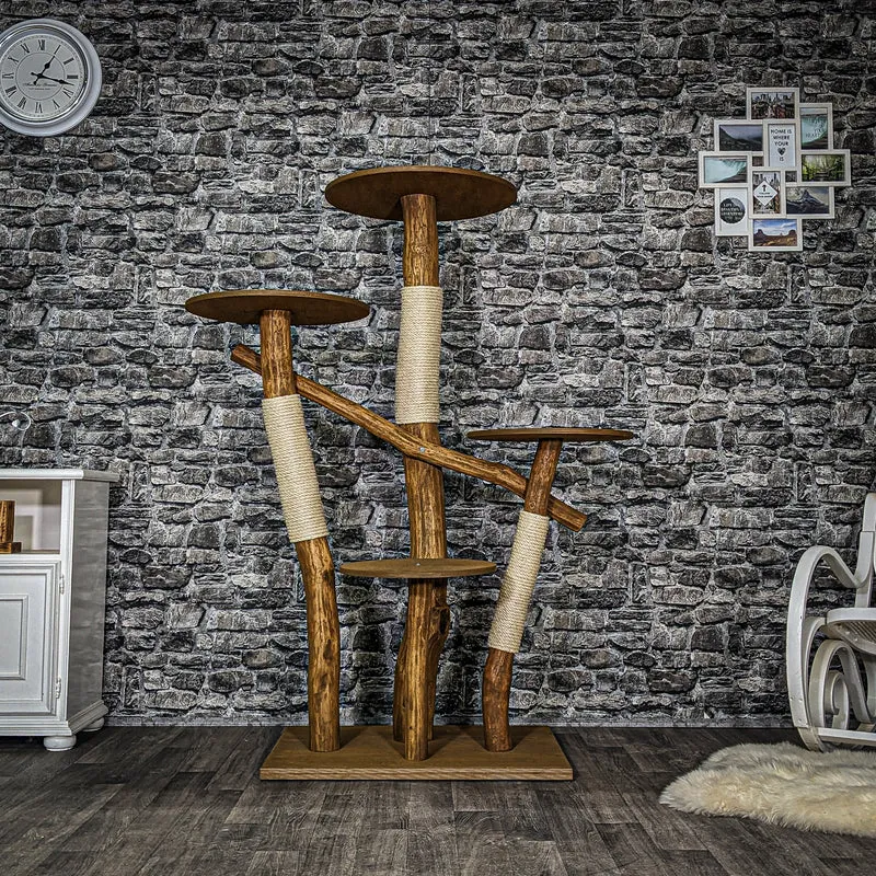 Outdoor Naturkratzbaum 3561 Kratzbaum Natur Holz Design 158 cm hoch Katzenbaum