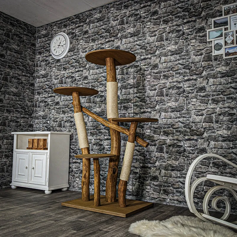 Outdoor Naturkratzbaum 3561 Kratzbaum Natur Holz Design 158 cm hoch Katzenbaum
