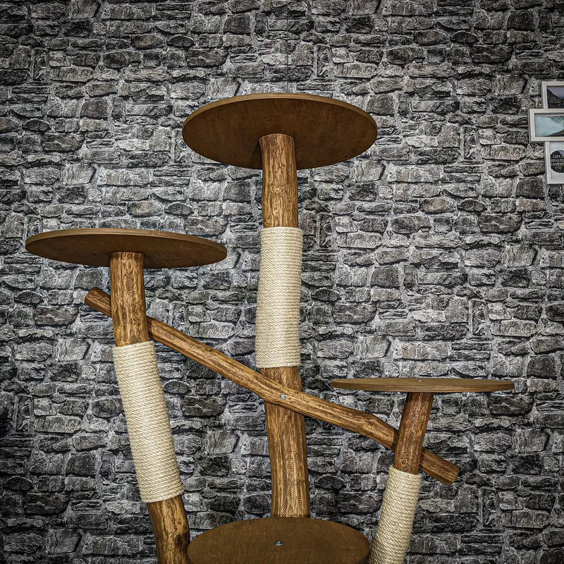 Outdoor Naturkratzbaum 3561 Kratzbaum Natur Holz Design 158 cm hoch Katzenbaum