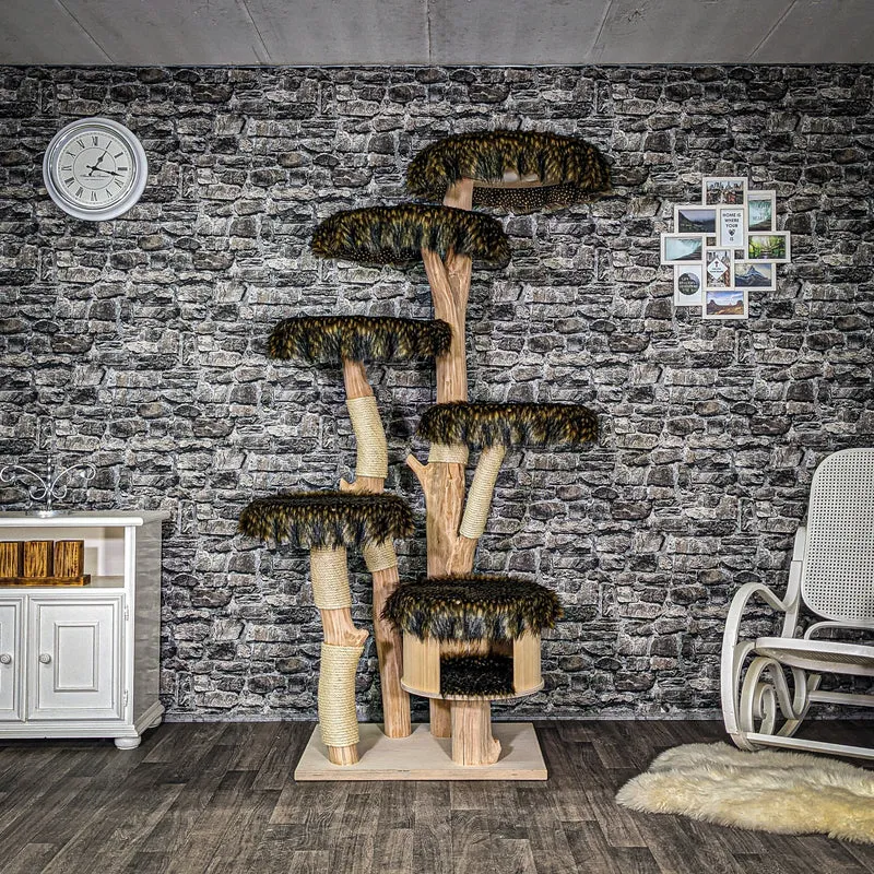 Naturkratzbaum 3560 Kratzbaum Natur Holz Design 200 cm hoch Katzenbaum