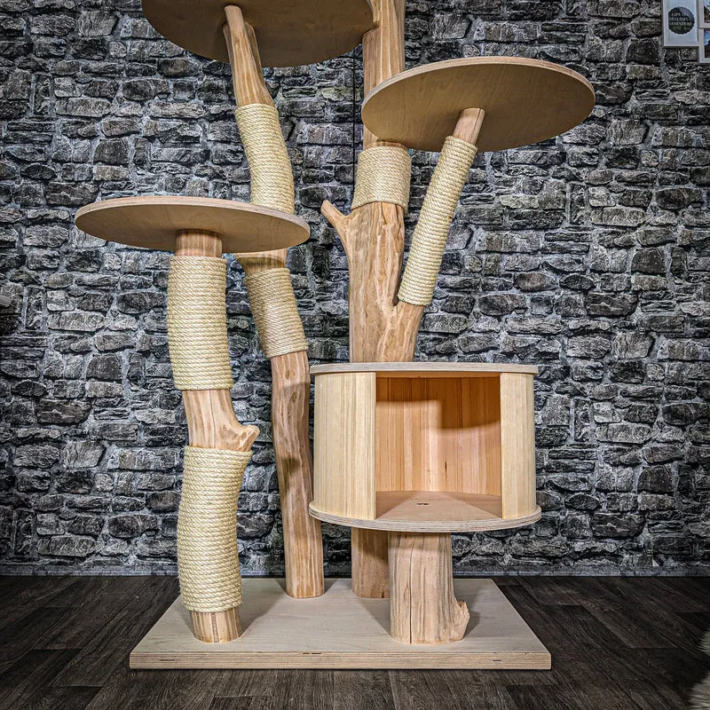 Naturkratzbaum 3560 Kratzbaum Natur Holz Design 200 cm hoch Katzenbaum