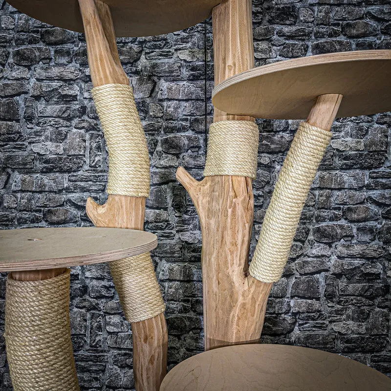 Naturkratzbaum 3560 Kratzbaum Natur Holz Design 200 cm hoch Katzenbaum