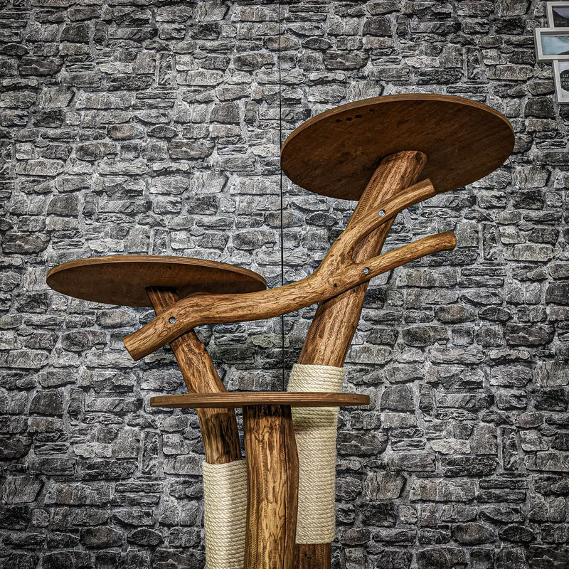 Outdoor Naturkratzbaum 3559 Kratzbaum Natur Holz Design 115 cm hoch Katzenbaum