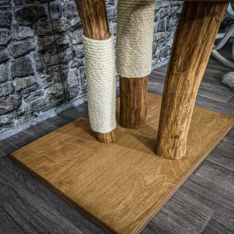 Outdoor Naturkratzbaum 3559 Kratzbaum Natur Holz Design 115 cm hoch Katzenbaum