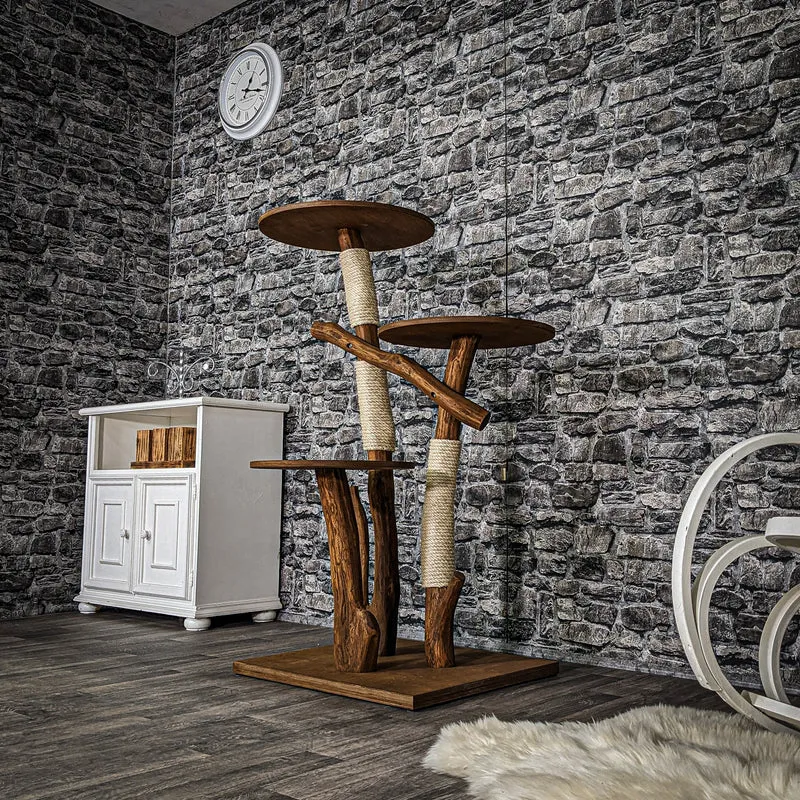 Outdoor Naturkratzbaum 3558 Kratzbaum Natur Holz Design 123 cm hoch Katzenbaum