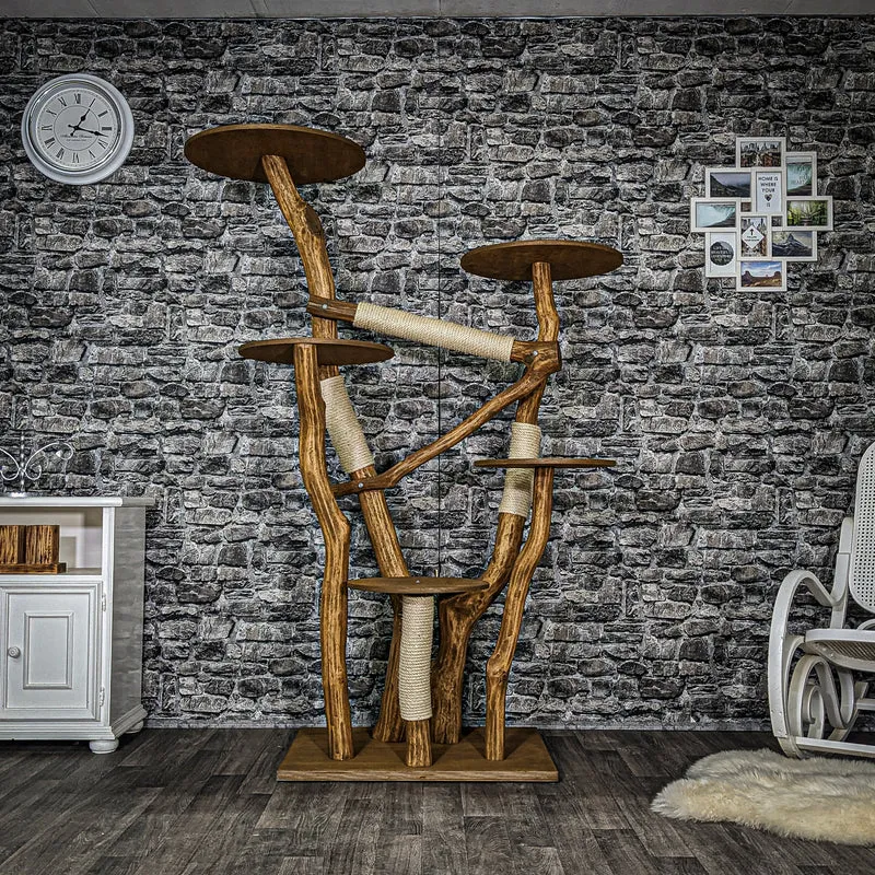 Outdoor Naturkratzbaum 3557 Kratzbaum Natur Holz Design 183 cm hoch Katzenbaum