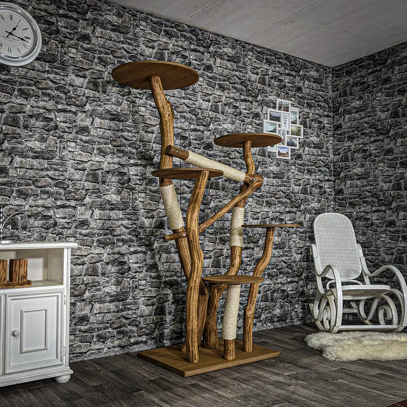 Outdoor Naturkratzbaum 3557 Kratzbaum Natur Holz Design 183 cm hoch Katzenbaum