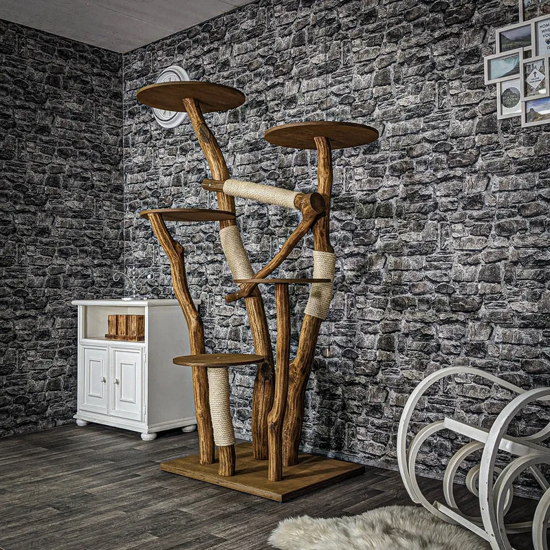Outdoor Naturkratzbaum 3557 Kratzbaum Natur Holz Design 183 cm hoch Katzenbaum