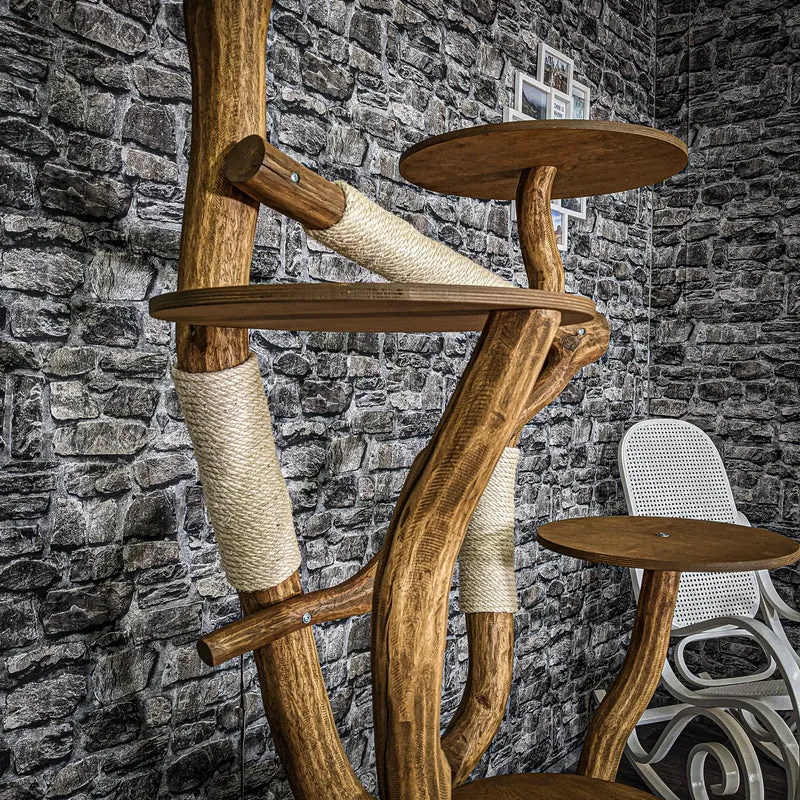 Outdoor Naturkratzbaum 3557 Kratzbaum Natur Holz Design 183 cm hoch Katzenbaum