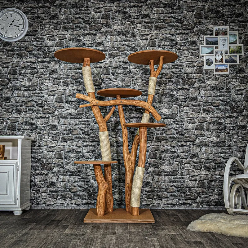 Outdoor Naturkratzbaum 3556 Kratzbaum Natur Holz Design 158 cm hoch Katzenbaum