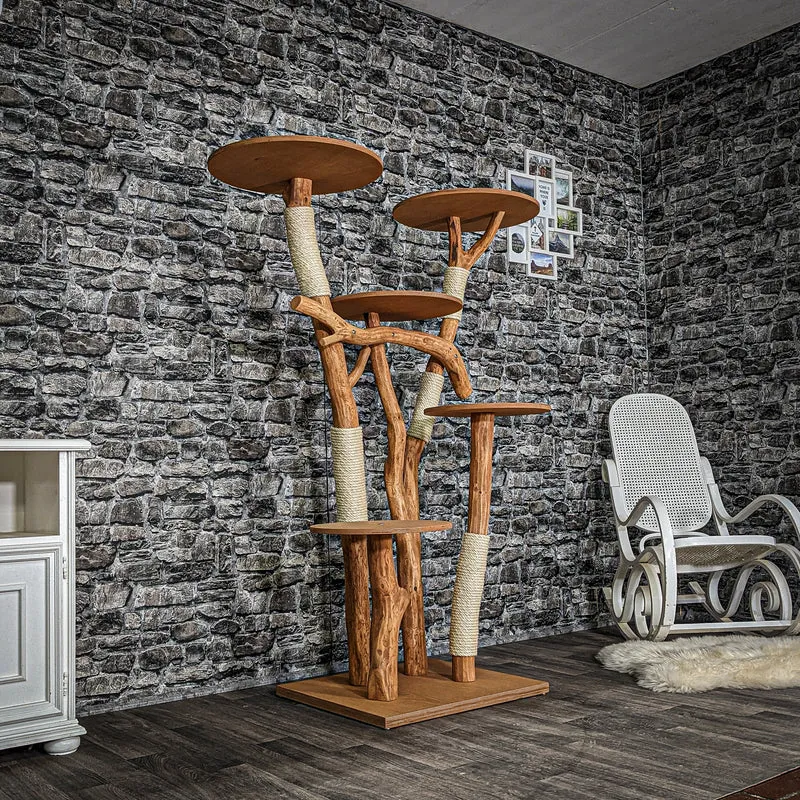 Outdoor Naturkratzbaum 3556 Kratzbaum Natur Holz Design 158 cm hoch Katzenbaum