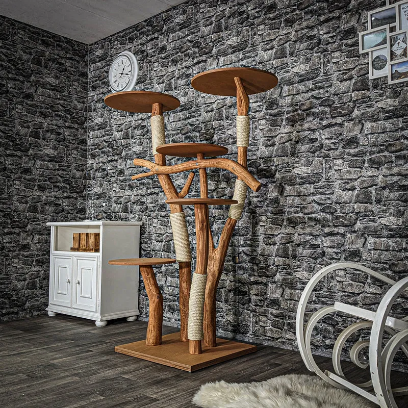 Outdoor Naturkratzbaum 3556 Kratzbaum Natur Holz Design 158 cm hoch Katzenbaum