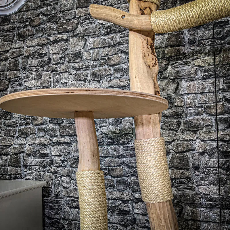 Naturkratzbaum 3555 Kratzbaum Natur Holz Design 196 cm hoch Katzenbaum
