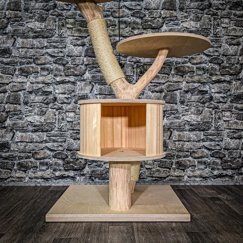 Naturkratzbaum 3553 Kratzbaum Natur Holz Design 114 cm hoch Katzenbaum