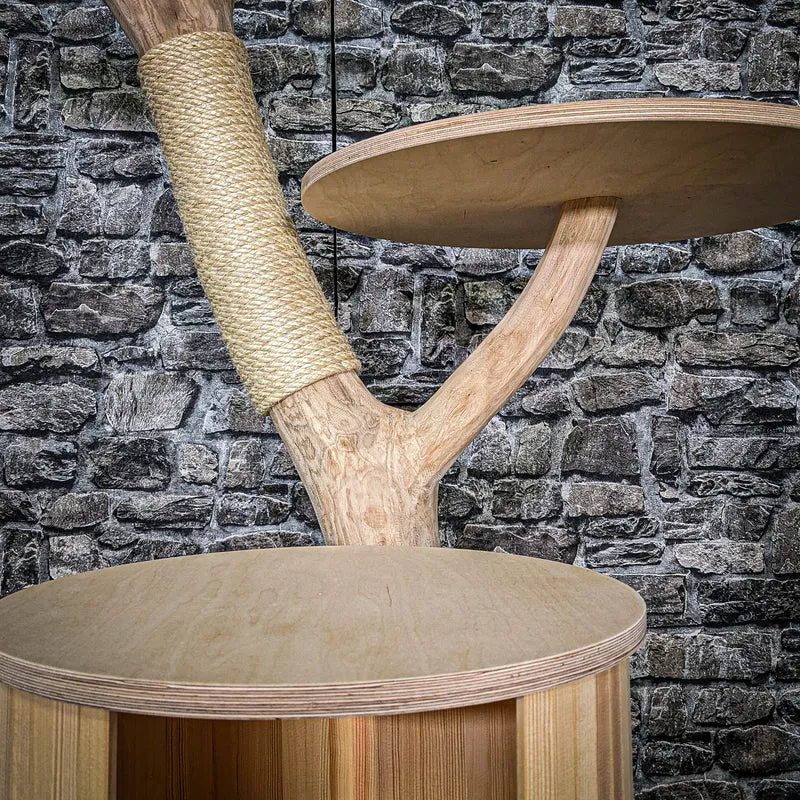 Naturkratzbaum 3553 Kratzbaum Natur Holz Design 114 cm hoch Katzenbaum