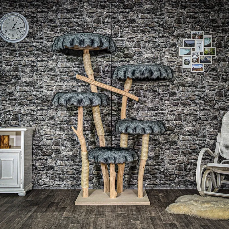 Naturkratzbaum 3551 Kratzbaum Natur Holz Design 175 cm hoch Katzenbaum