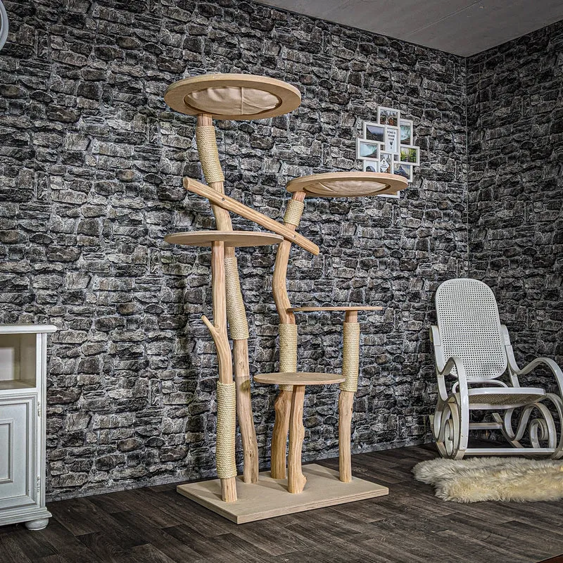 Naturkratzbaum 3551 Kratzbaum Natur Holz Design 175 cm hoch Katzenbaum