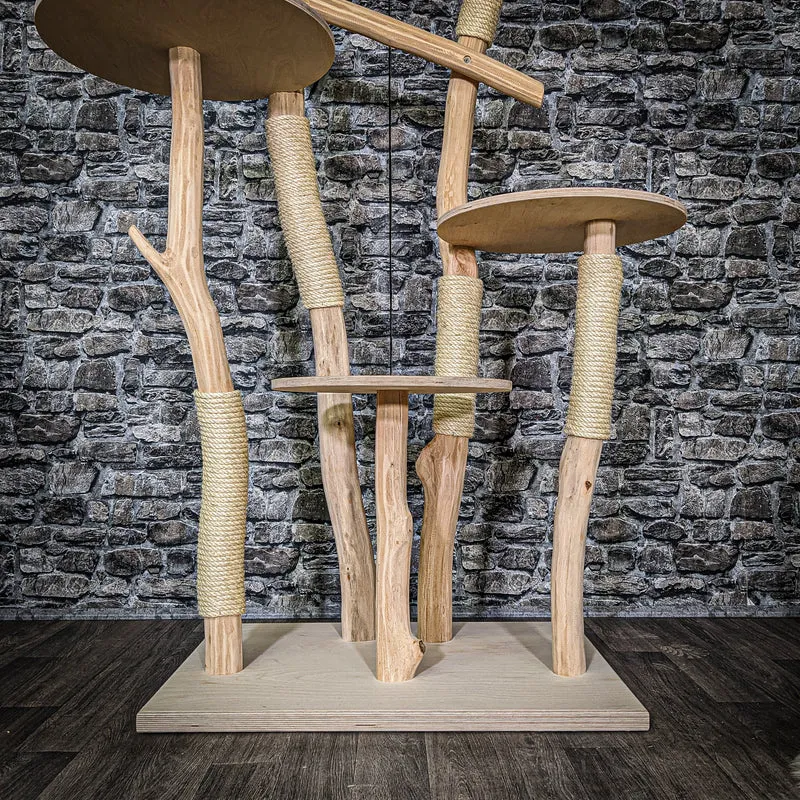 Naturkratzbaum 3551 Kratzbaum Natur Holz Design 175 cm hoch Katzenbaum