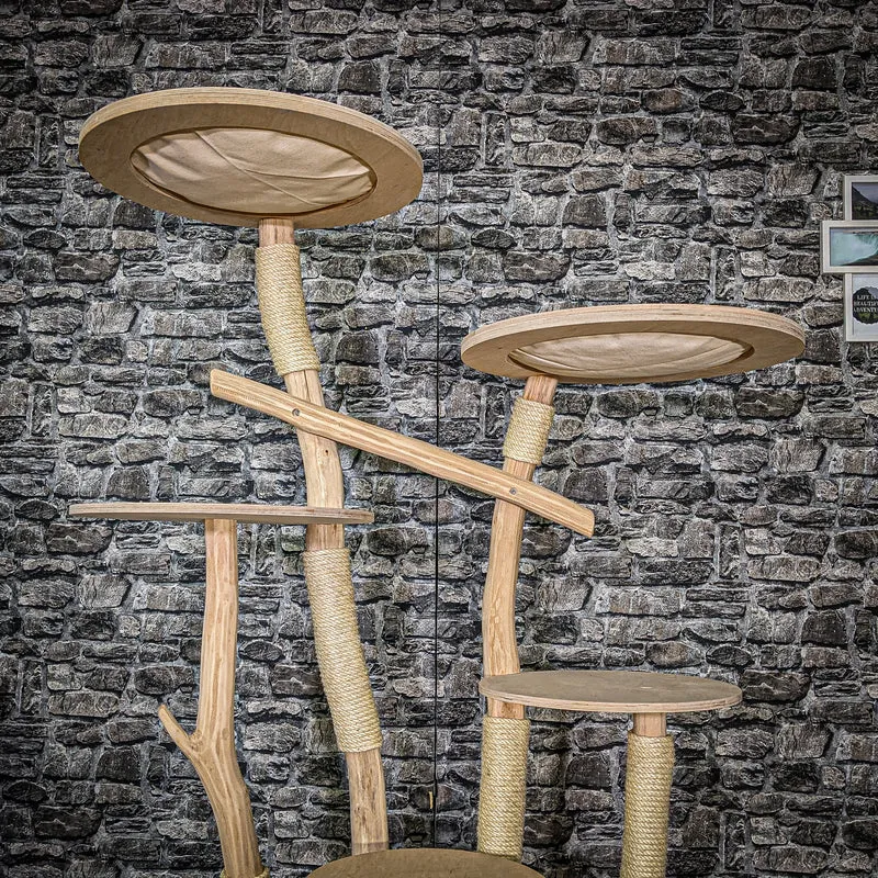 Naturkratzbaum 3551 Kratzbaum Natur Holz Design 175 cm hoch Katzenbaum