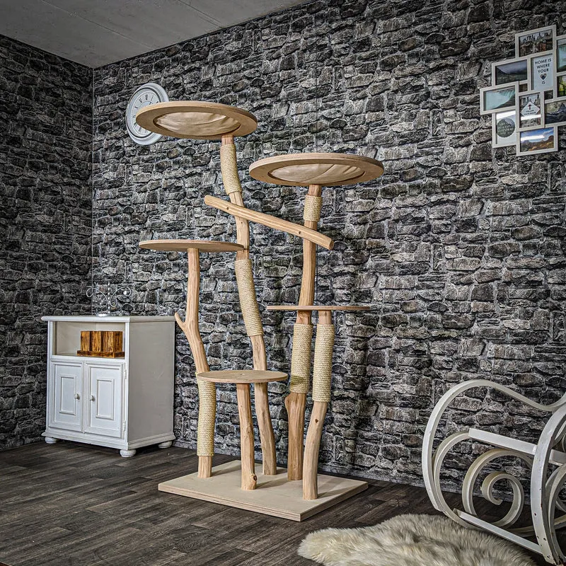 Naturkratzbaum 3551 Kratzbaum Natur Holz Design 175 cm hoch Katzenbaum