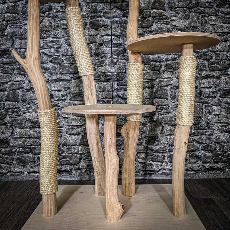 Naturkratzbaum 3551 Kratzbaum Natur Holz Design 175 cm hoch Katzenbaum