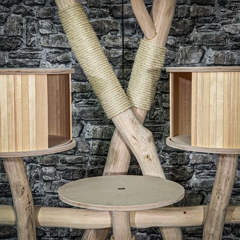 Naturkratzbaum 3550 Kratzbaum Natur Holz Design 180 cm hoch Katzenbaum