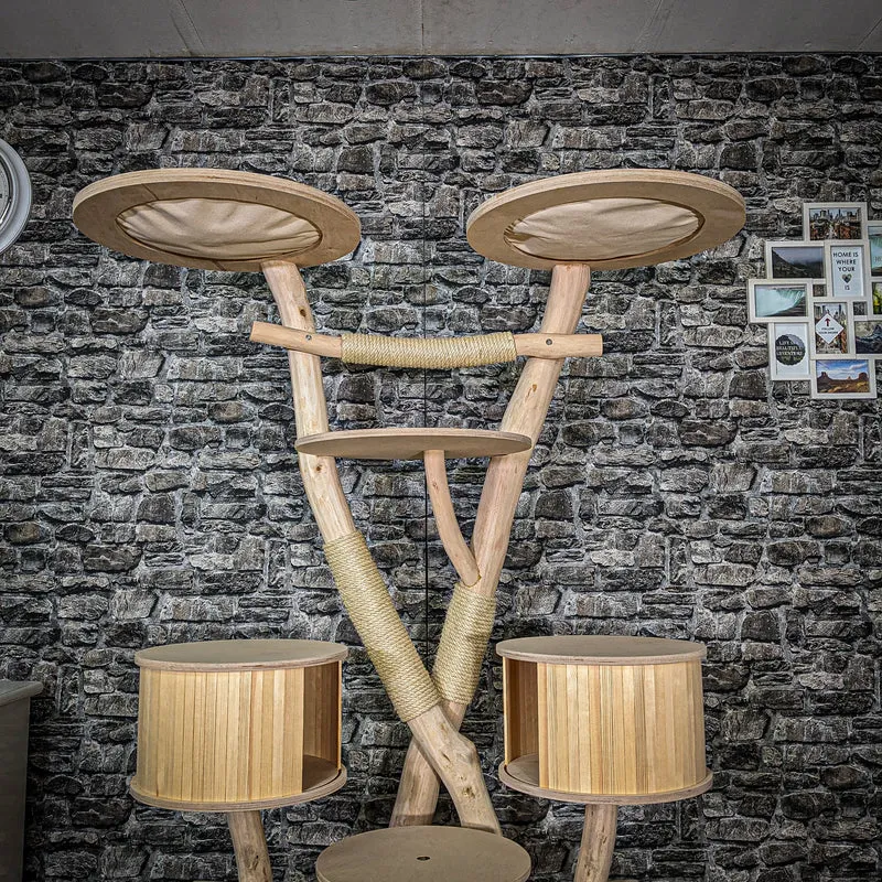 Naturkratzbaum 3550 Kratzbaum Natur Holz Design 180 cm hoch Katzenbaum