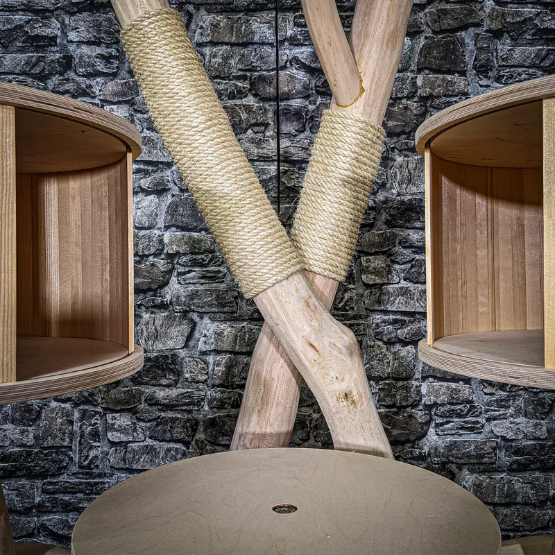 Naturkratzbaum 3550 Kratzbaum Natur Holz Design 180 cm hoch Katzenbaum