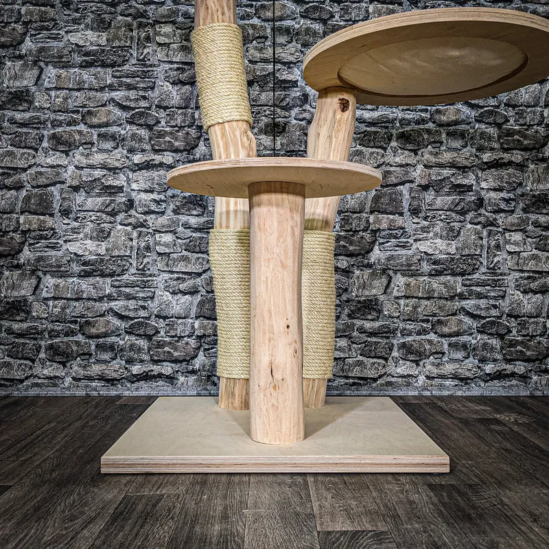 Naturkratzbaum 3549 Kratzbaum Natur Holz Design 115 cm hoch Katzenbaum