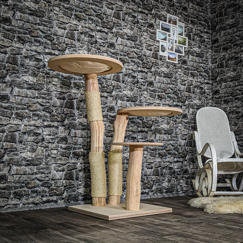 Naturkratzbaum 3549 Kratzbaum Natur Holz Design 115 cm hoch Katzenbaum