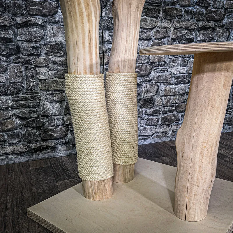 Naturkratzbaum 3549 Kratzbaum Natur Holz Design 115 cm hoch Katzenbaum