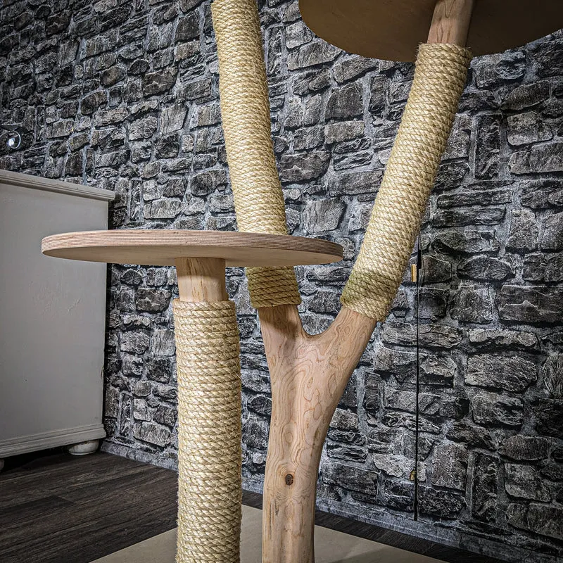 Naturkratzbaum 3548 Kratzbaum Natur Holz Design 123 cm hoch Katzenbaum