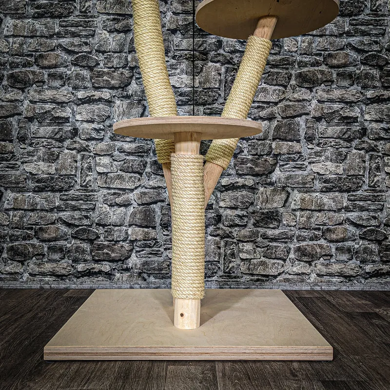 Naturkratzbaum 3548 Kratzbaum Natur Holz Design 123 cm hoch Katzenbaum