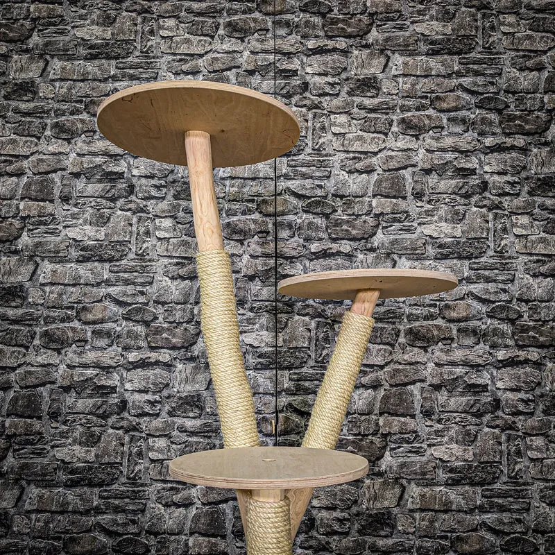Naturkratzbaum 3548 Kratzbaum Natur Holz Design 123 cm hoch Katzenbaum