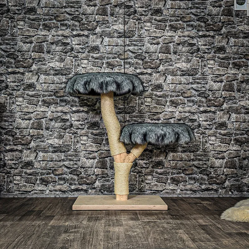 Naturkratzbaum 3547 Kratzbaum Natur Holz Design 88 cm hoch Katzenbaum