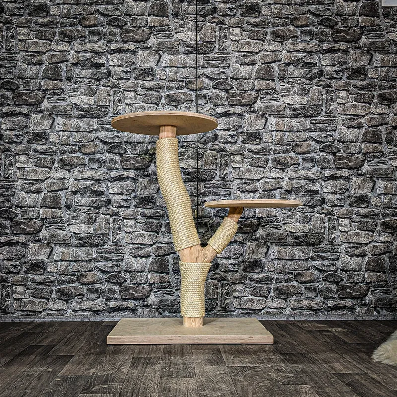 Naturkratzbaum 3547 Kratzbaum Natur Holz Design 88 cm hoch Katzenbaum