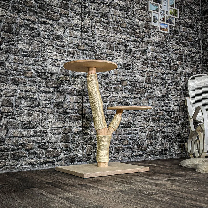 Naturkratzbaum 3547 Kratzbaum Natur Holz Design 88 cm hoch Katzenbaum