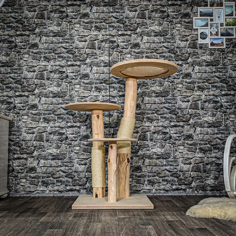 Naturkratzbaum 3546 Kratzbaum Natur Holz Design 115 cm hoch Katzenbaum