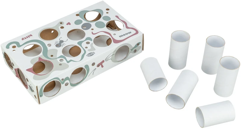 Paws'n'Treats Box mit beliebig steckbaren Röhren für Katzen