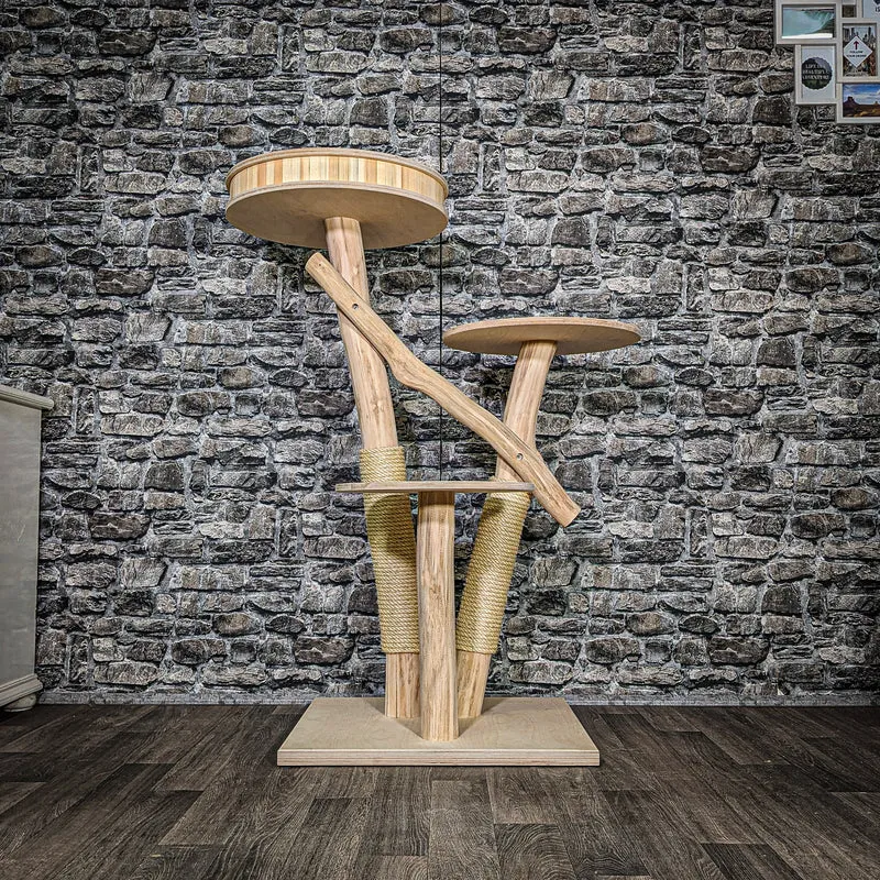 Naturkratzbaum 3493 Kratzbaum Natur Holz Design 124 cm hoch Katzenbaum